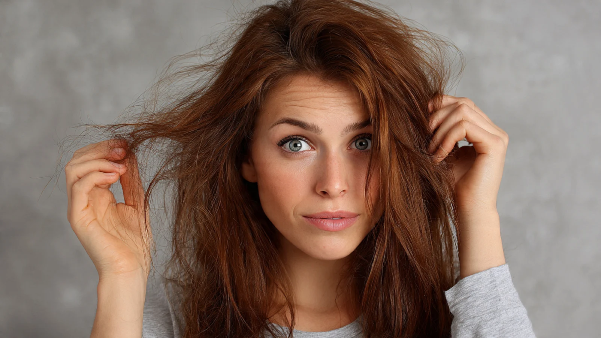 Žena s oštećenom kosom